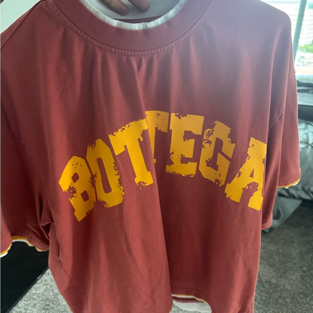 Bottega Red T-Shirt with Yellow Logo